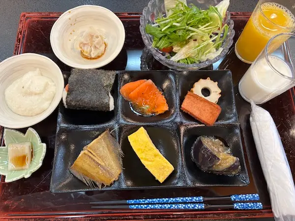 鳥取県のはわい温泉にある望湖楼の朝食
